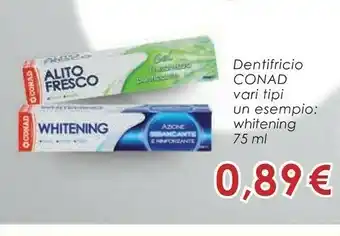 Conad Conad Dentifricio Whitening 75 Ml offerta
