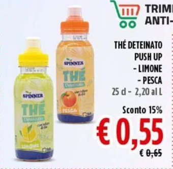 THÉ DETEINATO PUSH UP - LIMONE -PESCA 25 cl
