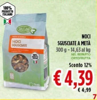 Todis NOCI SGUSCIATE A METÀ 300 g offerta