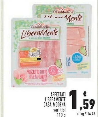 Conad Casa Modena Liberamente Prosciutto Cotto Sgrassato 110 G(ml) offerta