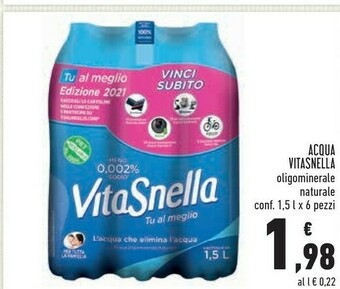 Conad Vitasnella Acqua Oligominerale Naturale offerta