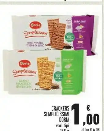Conad Doria Semplicissimi Crackers Al Grano Saraceno E Semi Di Chia 245 G(ml) offerta