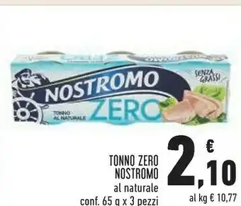 Conad Nostromo Tonno Al Naturale Zero Senza Grassi 195 G(ml) offerta