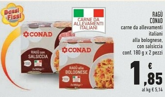 Conad Conad Ragu Alla Bolognese offerta