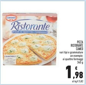 Conad Superstore Cameo Pizza Ai Quattro Formaggi Ristorante 340 G(ml) offerta