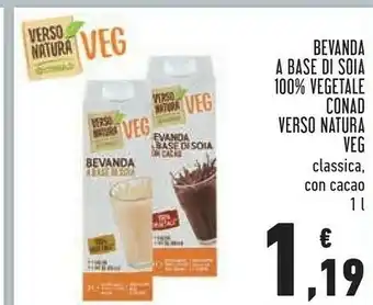 Conad Conad - Bevanda A Base Di Soia 100% Vegetale Verso Natura Veg 500 G(ml) offerta
