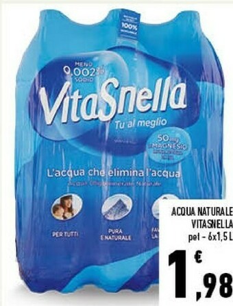 Conad Vitasnella Acqua Minerale Naturale offerta