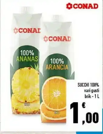 Conad City Conad - Succo Di Ananas 100% 1000 G(ml) offerta