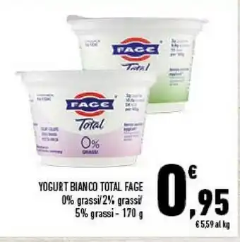 Conad City Fage Yogurt Bianco Total 0% Grassi offerta