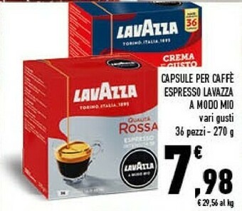 Conad Lavazza A Modo Mio Qualita Rossa Capsule Caffè 36 Pezzo(i) offerta