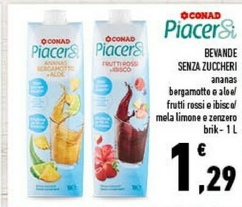 Conad Conad - PiacerSi Frutti Rossi E Ibisco 1000 G(ml) offerta