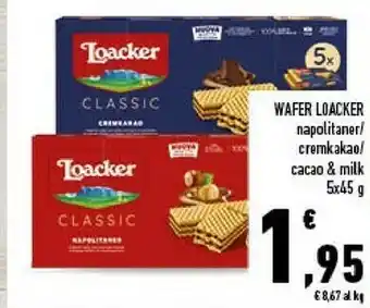 Conad Loacker Wafer Napolitaner / Cremkakao / Cacao & Milk offerta