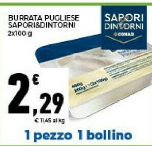 Conad Conad - Burrata Pugliese Lavorata a Mano Sapori & Dintorni offerta