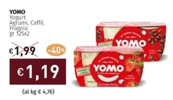 Prezzemolo e Vitale YOMO Yogurt Agrumi, Caffè, Fragola gr 125x2 offerta