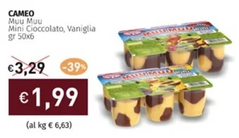 Prezzemolo e Vitale CAMEO Muu Muu Mini Cioccolato, Vaniglia gr 50x6 offerta
