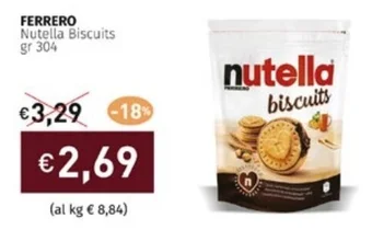 Prezzemolo e Vitale FERRERO Nutella Biscuits gr 304 offerta