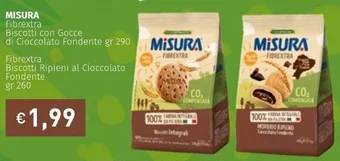Prezzemolo e Vitale MISURA Fibrextra Biscotti con Gocce di Cioccolato Fondente gr 290 offerta