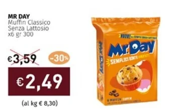 Prezzemolo e Vitale MR DAY Muffin Classico Senza Lattosio x6 gr 300 offerta