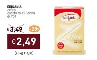 Prezzemolo e Vitale ERIDANIA Zefiro Zucchero di Canna gr 750 offerta