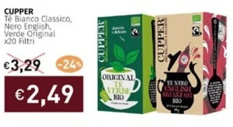 Prezzemolo e Vitale CUPPER Te Bianco Classico, Nero English, Verde Original x20 Filtri offerta