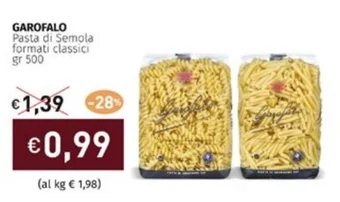 Prezzemolo e Vitale GAROFALO Pasta di Semola formati classici gr 500 offerta