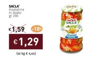 Prezzemolo e Vitale SACLA' Insalatina in Aceto gr 290 offerta