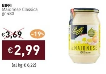 Prezzemolo e Vitale BIFFI Maionese Classica gr 480 offerta
