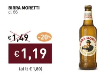 Prezzemolo e Vitale BIRRA MORETTI cl 66 offerta