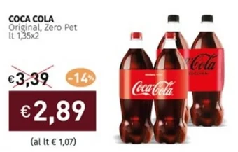 Prezzemolo e Vitale COCA COLA Original, Zero Pet It 1,35x2 offerta
