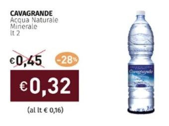 Prezzemolo e Vitale CAVAGRANDE Acqua Naturale Minerale lt 2 offerta