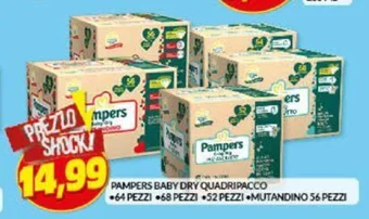 Risparmio Casa PAMPERS BABY DRY QUADRIPACCO offerta