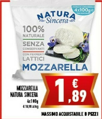 Conad Natura sincera Mozzarella offerta