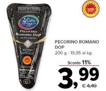 Todis PECORINO ROMANO DOP 200 G offerta