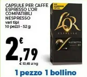 Conad Nespresso Capsule Per Caffe Espresso L'or Compatibili offerta