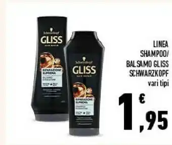 Conad Schwarzkopf Linea Shampoo/ Balsamo Gliss offerta