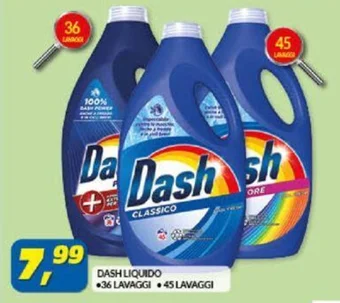 Risparmio Casa DASH LIQUIDO 36 LAVAGGI 45 LAVAGGI offerta