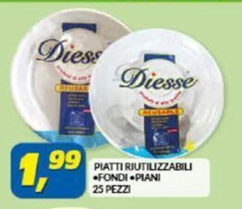 Risparmio Casa PIATTI RIUTILIZZABILI FONDI PIANI 25 PEZZI offerta
