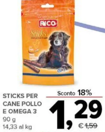 Todis STICKS PER CANE POLLO E OMEGA 3 90 G offerta
