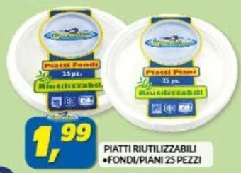 Risparmio Casa PIATTI RIUTILIZZABILI FONDI/PIANI 25 PEZZI offerta