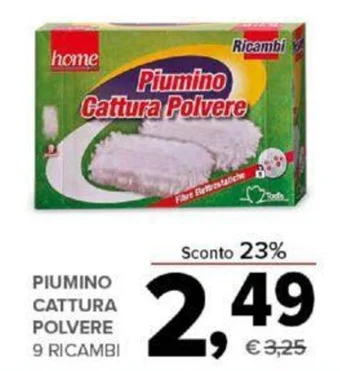 Todis HOME PIUMINO CATTURA POLVERE 9 RICAMBI offerta