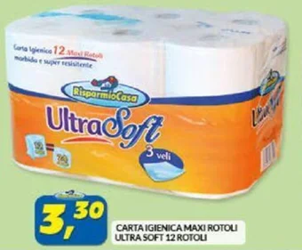 Risparmio Casa CARTA IGIENICA MAXI ROTOLI ULTRA SOFT 12 ROTOLI offerta