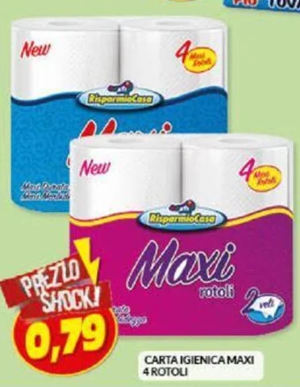 Risparmio Casa CARTA IGIENICA MAXI 4 ROTOLI offerta