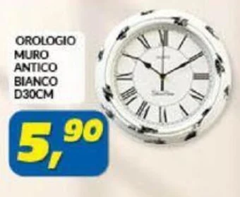 Risparmio Casa OROLOGIO MURO ANTICO BIANCO D30CM offerta