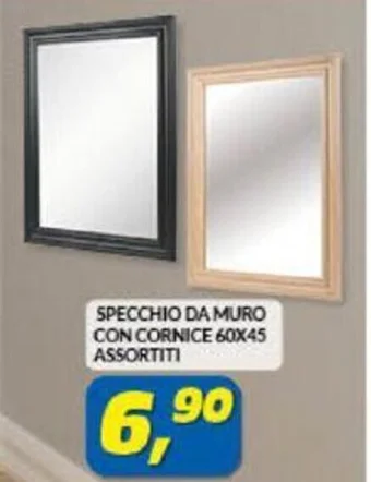 Risparmio Casa SPECCHIO DA MURO CON CORNICE 60X45 ASSORTITI offerta