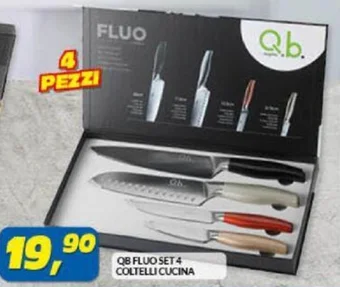 QB FLUO SET 4 COLTELLI CUCINA