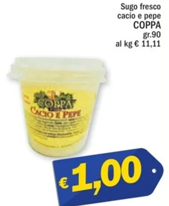 Ard Discount Sugo fresco cacio e pepe COPPA gr.90 offerta