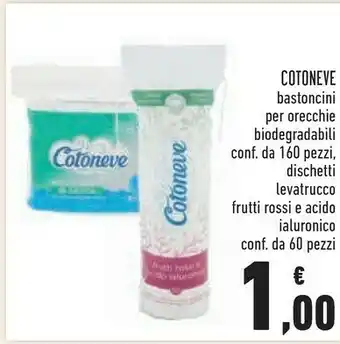 Conad Cotoneve Bastoncini Per Orecchie Biodegradabili 160 Pezzi offerta