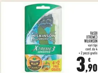 Conad Wilkinson sword Xtreme 3 Sensitive Rasoio Da Uomo Nero, Blu offerta