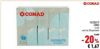 Conad Conad Fazzoletti 4 Veli offerta