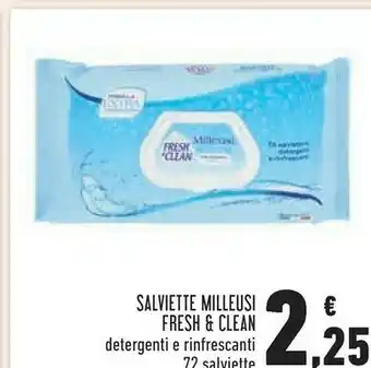 Conad Fresh & Clean Salviette Milleusi Rinfrescanti 72 Pz offerta